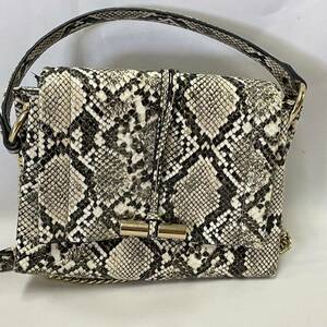 【中古】ZARA(ザラ) ショルダーバッグ 蛇・パイソン柄 サイズ約20×15cm◆B0655