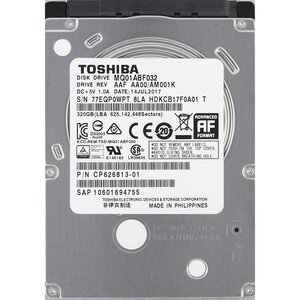 TOSHIBA MQ01ABF032 富士通 P/N CP626813-01 2.5インチ 7mm SATA600 320GB 1749回 30849時間