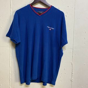 POLO SPORT RALPH LAUREN ポロ ラルフローレン Vネック Tシャツ 半袖 XL 古着