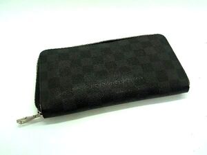 LOUIS VUITTON ルイヴィトン N63077 ダミエグラフィット ジッピーオーガナイザー ラウンドファスナー 長財布 ブラック系 DG7808