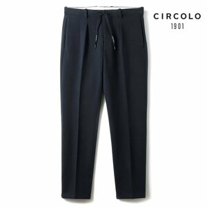 ◆【CIRCOLO1901(チルコロ)/秋冬/コットンストレッチカシミヤタッチジャージードローコード付き1プリーツパンツ】[ccl2360351-48]