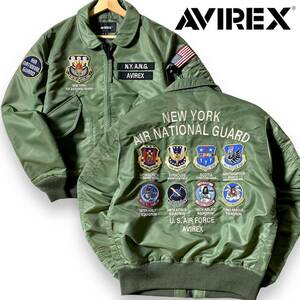 【M】新品 定価3.3万 アヴィレックス CWU-36P NEWYORK AIR NATIONAL GUARD フライトジャケット AVIREX ヘビーナイロン MA-1 3252061◆R1390