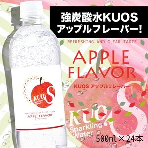 強炭酸水 クオス KUOS 500ml×24本 / アップルフレーバー