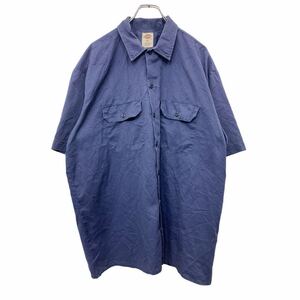 Dickies 半袖 シャツ XLサイズ Dickies 胸ポケット ワークシャツ 胸ポケット ネイビー 古着卸 アメリカ仕入 t2408-4030