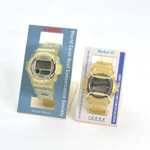 Y.SJ-23 CASIO カシオ 腕時計 2点セット Baby-G ベビーG BG-1000K G-SHOCK Gショック DW-9600WC イルクジモデル クォーツ 不動品