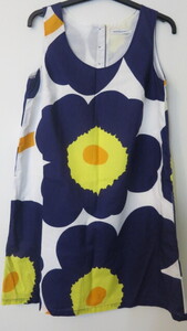 クリックポスト送込♪マリメッコ♪marimekko♪青　ブルー　ウニッコ柄　レディース　袖なし　重ね着　ワンピース　38