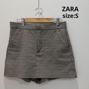 ZARA ザラ チェック柄 ショート丈 キュロットスカート ミニスカート