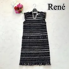 極美品☆Rene ルネ　マリアケント　ミックスツイードワンピース　34