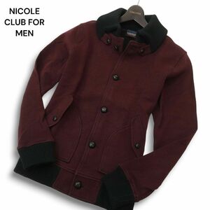 NICOLE CLUB FOR MEN ニコルクラブ フォーメン 通年 リブ切替 ドンキー ジャケット Sz.46　メンズ ボルドー　C4T08325_9#O