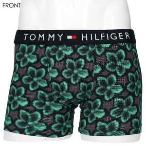 TOMMY HILFIGER トミーヒルフィガー TRUNK HIBISCUS PRINT ハイビスカス プリント コットン 前閉じ ボクサーパンツ 53311831 グリーン M