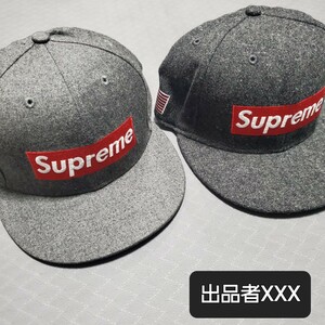 【激レア本物】Supreme シュプリーム ロロピアーナとウールリッチ キャップ グレー box Logo NEW ERA ボックスロゴ 7 5/8 正規品