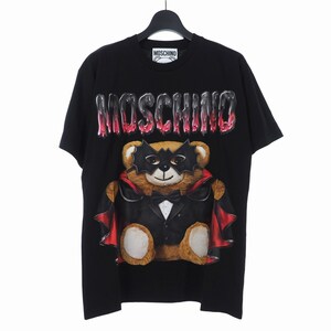 未使用品 モスキーノ MOSCHINO 20SS バッド テディベア プリント Tシャツ カットソー 半袖 S ブラック 黒 A0711 レディース