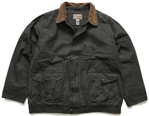 ★00s L.L.Bean タータンチェック ウールライナー ワックスコットン ジャケット オリーブドラブ XXL★特大 アウトドア ビッグサイズ