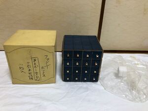 送料無料！カネボウ 1969年 ベルの会記念品 ファンシーボックス 昭和レトロ ネイビー×ゴールド レザー調 箱付