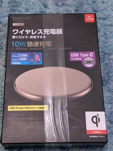 ◎0611u1449　エレコム ワイヤレス充電器 急速 10W/7.5W/5W出力 置くだけ充電 Qi認証 Type-C入力 卓上 薄型 ゴールド W-QA20GD