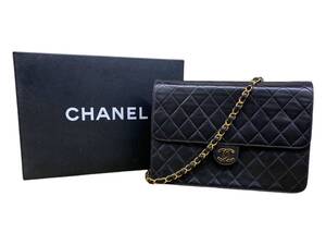 CHANEL (シャネル) マトラッセ 98年製 5番台 ショルダーバッグ ラムスキン ブラック ゴールド ブランド/025