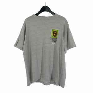 ステューシー STUSSY オールドステューシー 90S アメリカ製 白タグ ロゴ プリント Tシャツ 半袖 M グレー メンズ