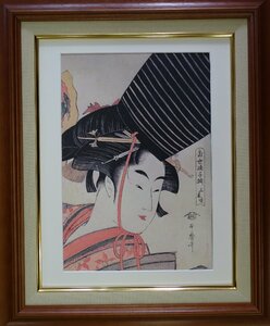 ・作者:　・喜多川　歌麿　・画題：　浮世絵　・技法:　複製版画　　NO-R6-3-35.8