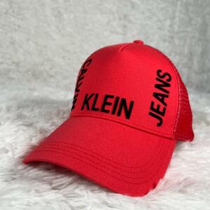 送料無料 未使用 CALVIN KLEIN カルバンクライン キャップ 帽子 ロゴ レッド
