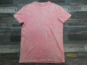 AMERICAN EAGLE アメリカンイーグル メンズ タイダイ柄 ブリーチ 胸ポケット 半袖Tシャツ 小さいサイズ XS ピンク