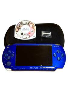 ★動作未確認品 SONY PSP-1000 プレイステーションポータブル ブルー / カバー カセット 32MBメモリーカード付き 現状品 #R1082