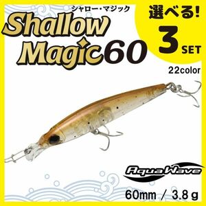 コーモラン アクアウェーブ ソルトルアー ハードルアー シャローマジック60 Shallow Magic60 選べる3セット