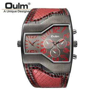 ※カラーセレクト※　Oulm 腕時計トップブランドの高級軍腕時計ユニークなデザイン複数のタイムゾーンの男性腕時計男性用時計