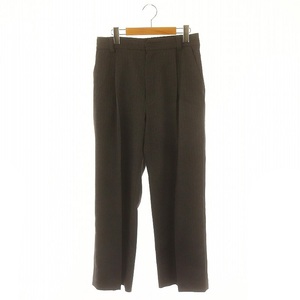 フローレント FLORENT HERRINGBONE WIDE PANTS パンツ ストレート センタープレス タック ジッパーフライ 34 ダークグレー /DO ■OS レディ