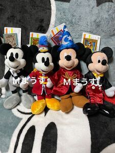 東京ディズニーランド　ミッキーの家とミートミッキー ぬいぐるみバッジ　TDL 4体セット ミトミ ウィリー ファンタジア　夢物語　大演奏会