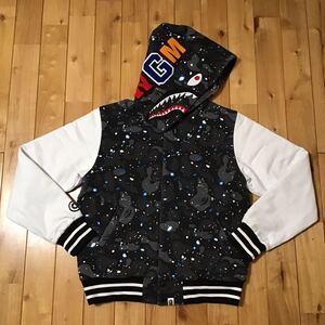 ★蓄光★ space camo シャーク パーカー ジャケット Mサイズ shark hoodie varsity jacket a bathing ape bape エイプ ベイプ galaxy 0555