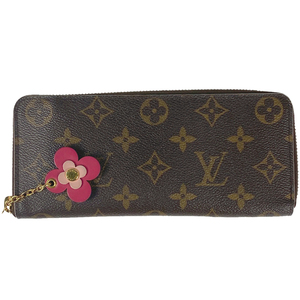 ルイ・ヴィトン Louis Vuitton ポルトフォイユ クレマンス 長財布 モノグラム ブラウン ピンク M68314 レディース 中古 ラッピング可