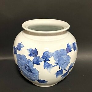 京焼 清水焼 花瓶 平安 瑞光作 花鳥 青花 花鳥紋罐 染付 京陶器 壺 壷 花入れ 花器 茶道 インテリア 茶の間 床の間 和室 玄関