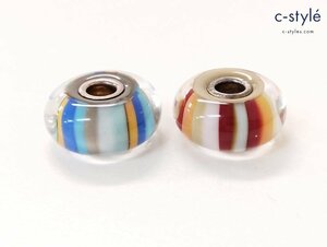 F808a [セット] TROLLBEADS トロールビーズ ガラスビーズ マルチカラー 柄 アクセサリー | ジュエリー N