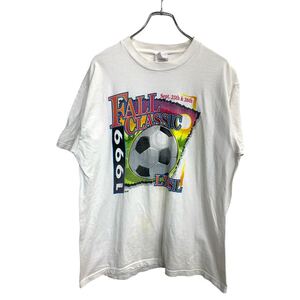 Hanes 半袖 プリント Tシャツ Lサイズ ヘインズ ホワイト コットン USA製 古着卸 アメリカ仕入 t2407-3537