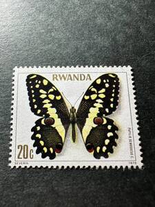 ★コレクター必見！！ 未使用 RWANDA ルワンダ 20C 切手 オナシアゲハ 蝶 1978 希少 コレクション アンティーク ビンテージ レア K899