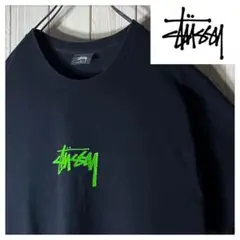 【良品 M】ステューシー stussy センター ストックロゴ Tシャツ 黒