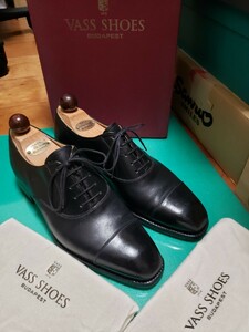 【美品】VASS SHOES ヴァーシュ ブラック　ストレートチップ シームレスヒール　39.5