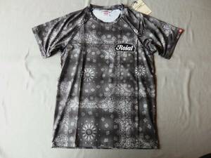 新品◆ROIAL(ロイアル)半袖ラッシュガード Tシャツ◆M/BLACK◆サーフパンツ/サーフィン/スケートボード/スノーボード/BMX