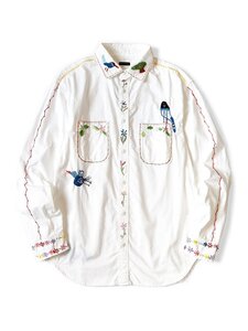 Kapital キャピタル KAPITALOX WORK SHIRT (MAGPIE EMBROIDERY) (LONG SLEEVE) 長袖 おしゃれ シャツ ホワイト 希少 サイズ：1 Y1