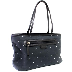 ケイトスペード ドット トートバッグ レディース ナイロン レザー ブラック 中古 Kate Spade