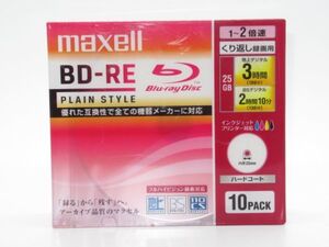 I4-9 未開封 maxell マクセル Blu-rey Disc BD-RE 25GB 10枚 ブルーレイ 繰り返し録画 録画用ディスク 録画