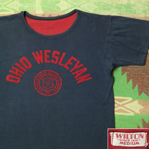 フロッキープリント【WILTON】 50s60s Reversible Flock Print T-Shirt/ 50年代 60年代 リバーシブル Tシャツ ビンテージ ヴィンテージ 40s