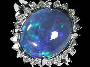 KM14286S【1円～】新品【RK宝石】≪opal≫ 神秘の宝石!! 天然ブラックオパール 大粒2.68ct!! 極上ダイヤモンド Pt900 高級リング ダイヤ