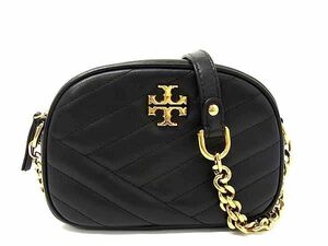 1円 ■新品■未使用■ TORY BURCH トリーバーチ キラ シェブロン レザー クロスボディ ショルダーバッグ ブラック系 FE1116