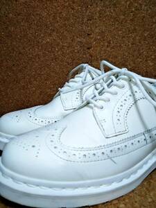 【Dr.MARTENS】ドクターマーチン 3989 モノ ホワイト ブローグシューズ UK7 (26cm ) MONO WHITE BROGUE SHOE ウイングチップ【良品】