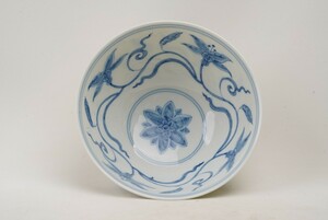 【積古】中国古美術 明時代 青花 茶碗 青花 古玩 骨董 美術品 骨董品 時代物 古美術 唐物 当時物 置物 茶道具 時代物