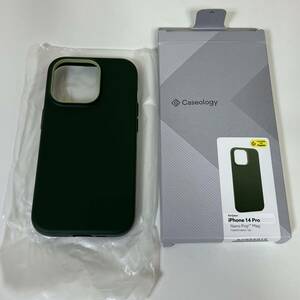 1円出品 美品 iphone14pro ケース Caseology magsafe対応 Avo Green ACS05015