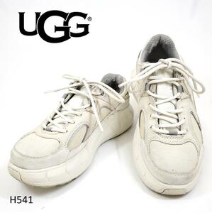 厚底で可愛い★アグ　ダッドスニーカー　5ホールレースアップ　スエード　ホワイト系　UGG　1119820　23.5cm USA5.5 厚底スニーカー