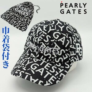 ★新品正規品最新作モデル PEARLYGATES/パーリーゲレインキャップ 〈ロゴ/千鳥柄〉(UNISEX) 抜群の撥水性 巾着収納バッグ付き