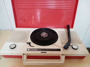 #431 東芝ステレオポータブル電蓄 GP-70 ポータブルレコードプレーヤー レコード 通電確認済 昭和レトロ